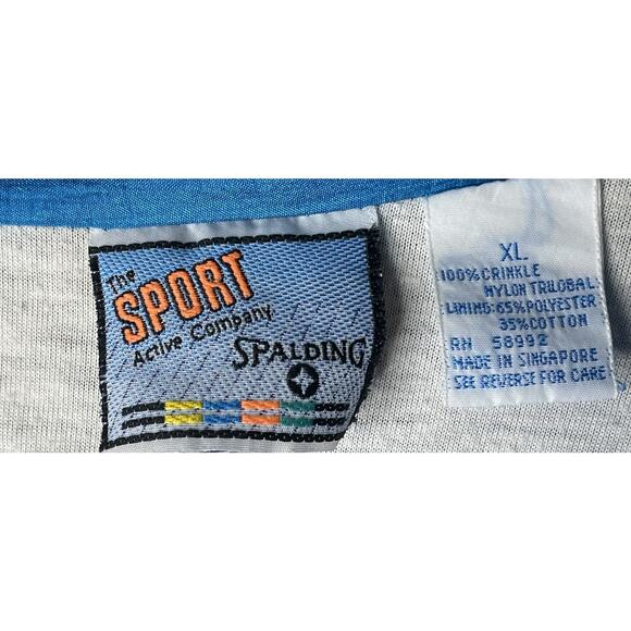 VTG 90s Spalding Track Jacket Color Block Zip Windbreaker Streetwear Skater XL - Picture 15 of 16